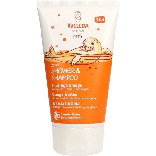 KIDS 2in1 gel za tuširanje in šampon s pomarančo - 150 ml
