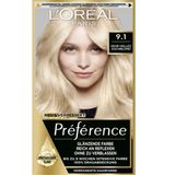 Préférence 9.1 Very Light Ash Blonde Permanent Hair Dye