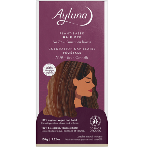 Ayluna Rastlinná farba na vlasy škoricovo hnedá - 100 g