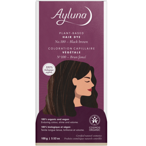 Ayluna Rastlinná farba na vlasy hnedo-čierna - 100 g