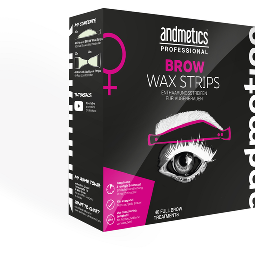 Andmetics Professional Brow Wax Strips - Big Pack - 40 pcs.