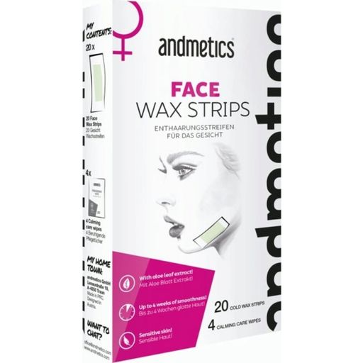 Andmetics Face Wax Strips - 20 kosi