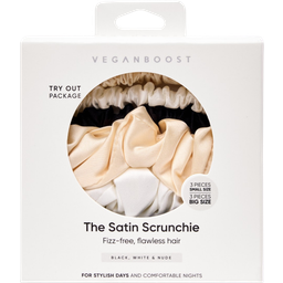 Veganboost Satin Scrunchie, Mix - 6 Stk