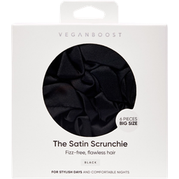 Veganboost Satin Scrunchie, Big Size - Black