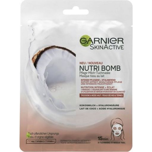 SkinActive Nutri Bomb - Maschera in Tessuto Latte di Cocco e Acido Ialuronico Nutriente - 1 pz.