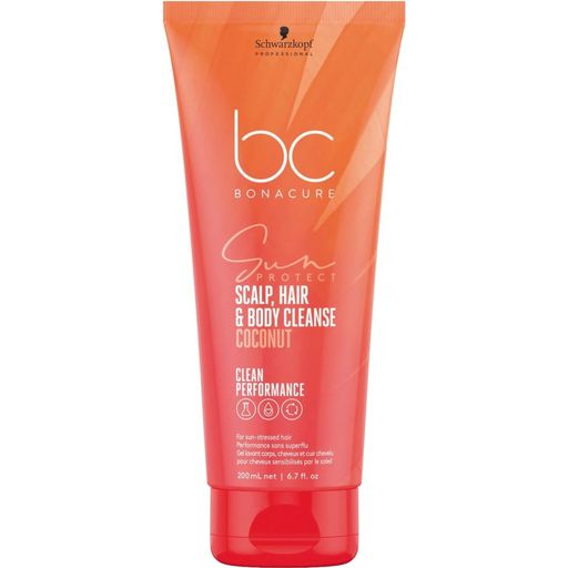 Bonacure Clean Performance Sun Protect Coconut 3-v-1 za čiščenje lasišča, las in telesa - 200 ml