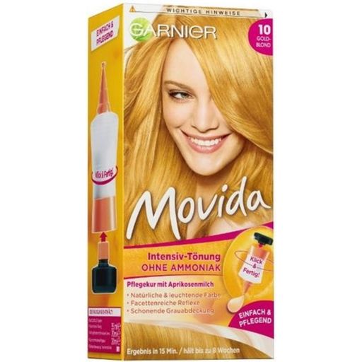 Movida - Coloración Tono sobre Tono sin Amoníaco, 10 Rubio Dorado - 1 pz.
