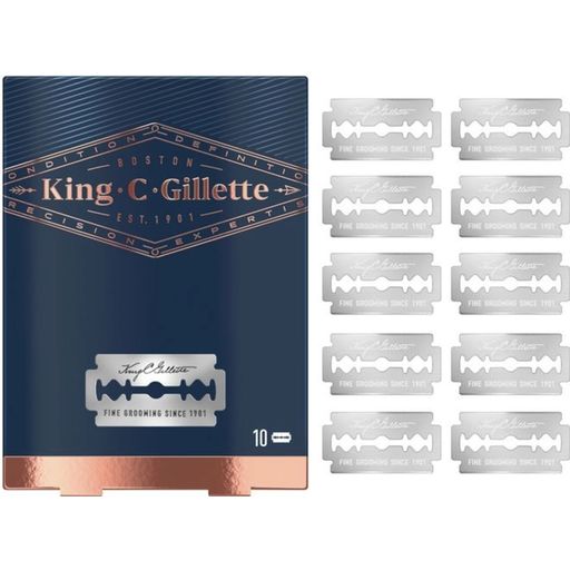 King C. Gillette nadomestne britvice za klasični brivnik, 10 kos.  - 10 kosi