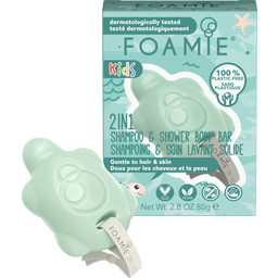 Foamie 2-in-1 Kids Solid Shampoo & Shower Gel  - Green