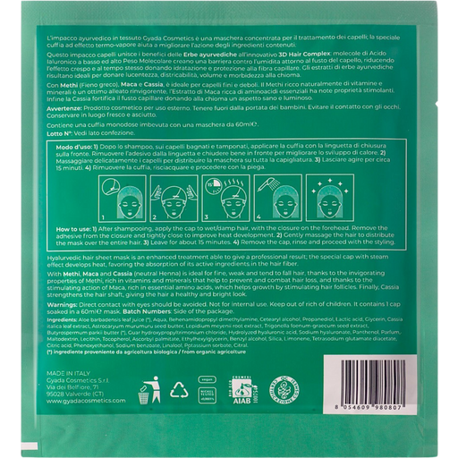 GYADA Cosmetics Hyalurvedic Fortifying Hair Sheet Mask - 60 ml