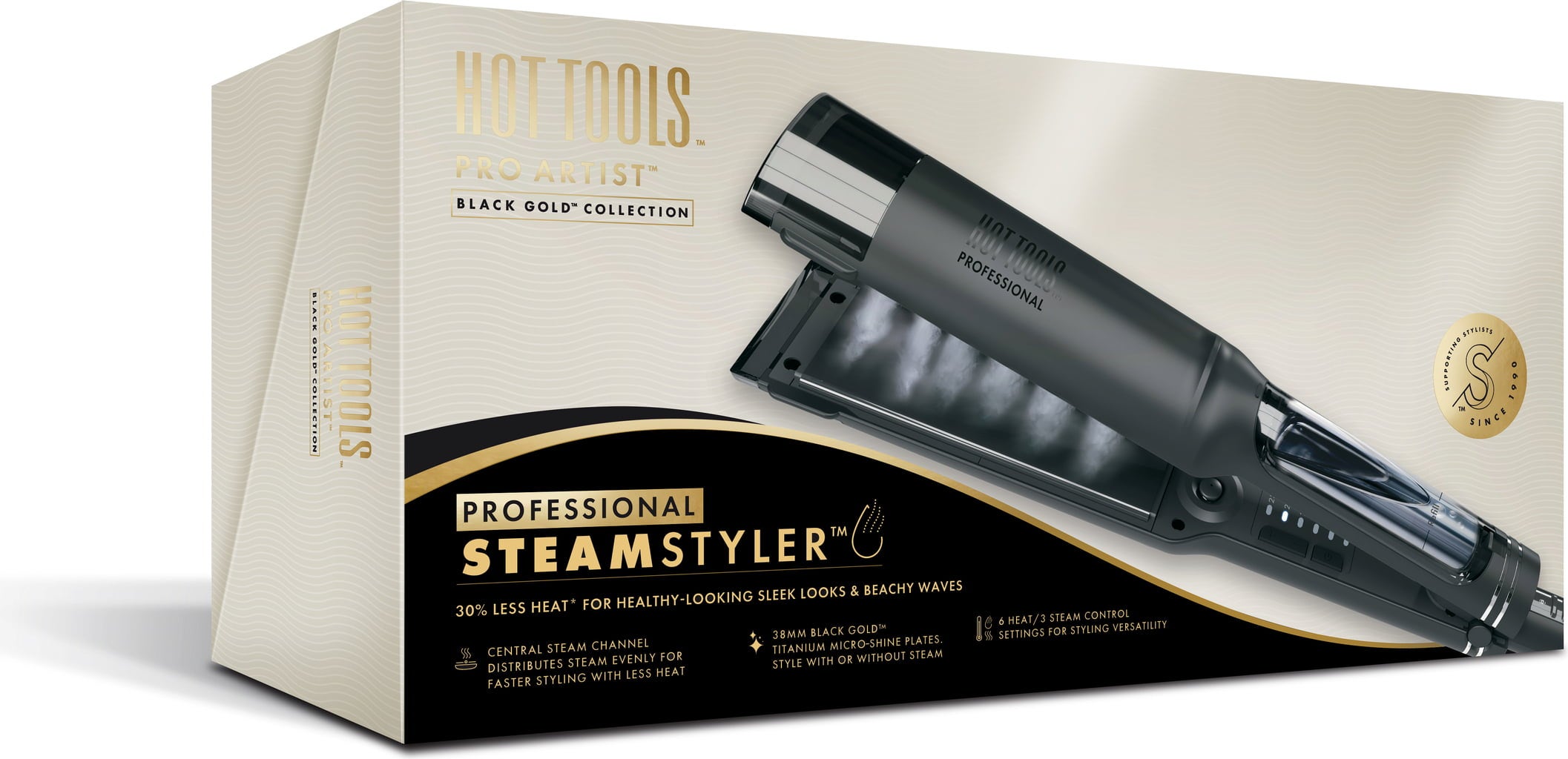 Hot Tools Professional Black Gold Steam Styler labelhair Europe